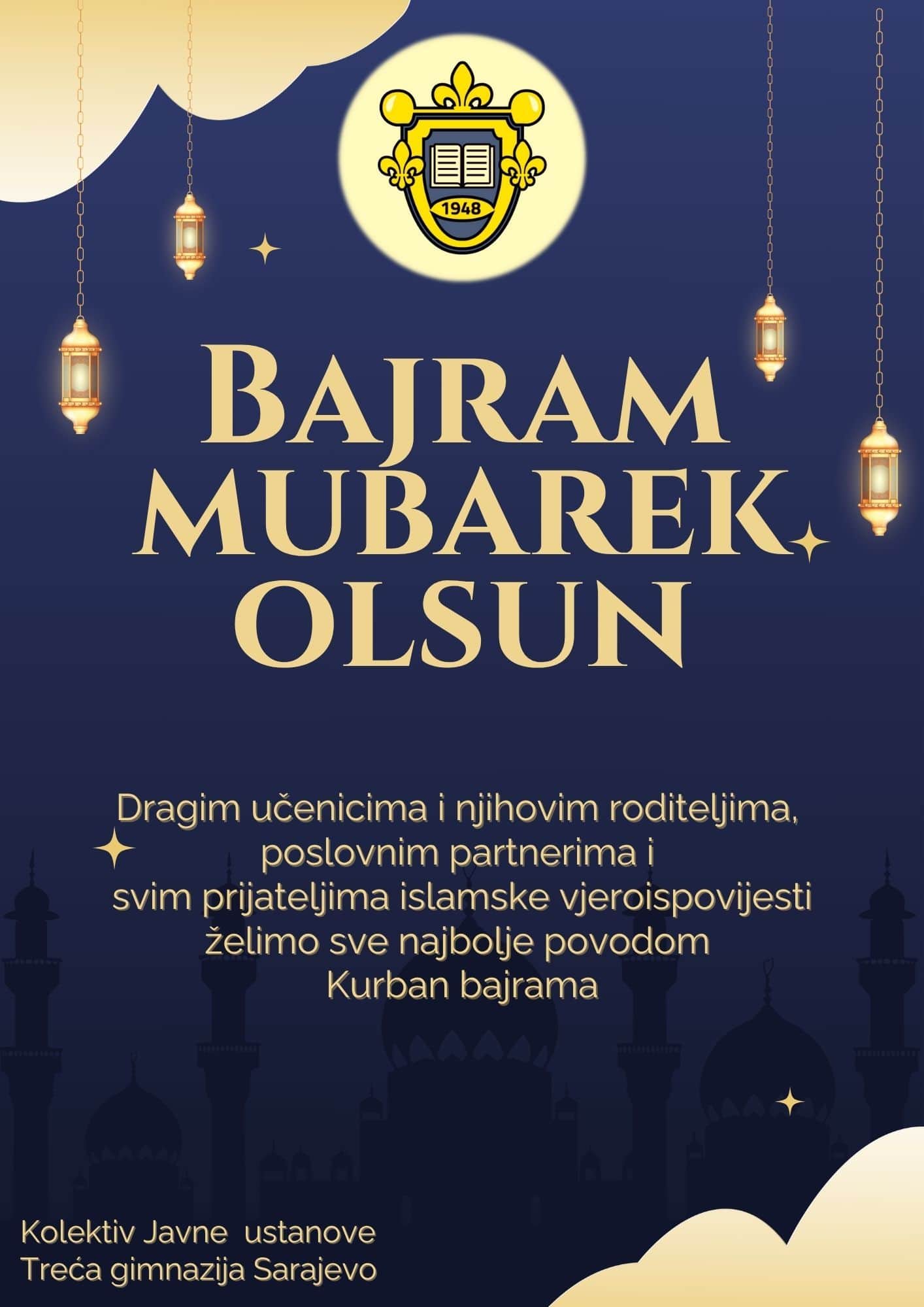 Bajramska čestitka - Kurban Bajram 2025 | Treća gimnazija Sarajevo
