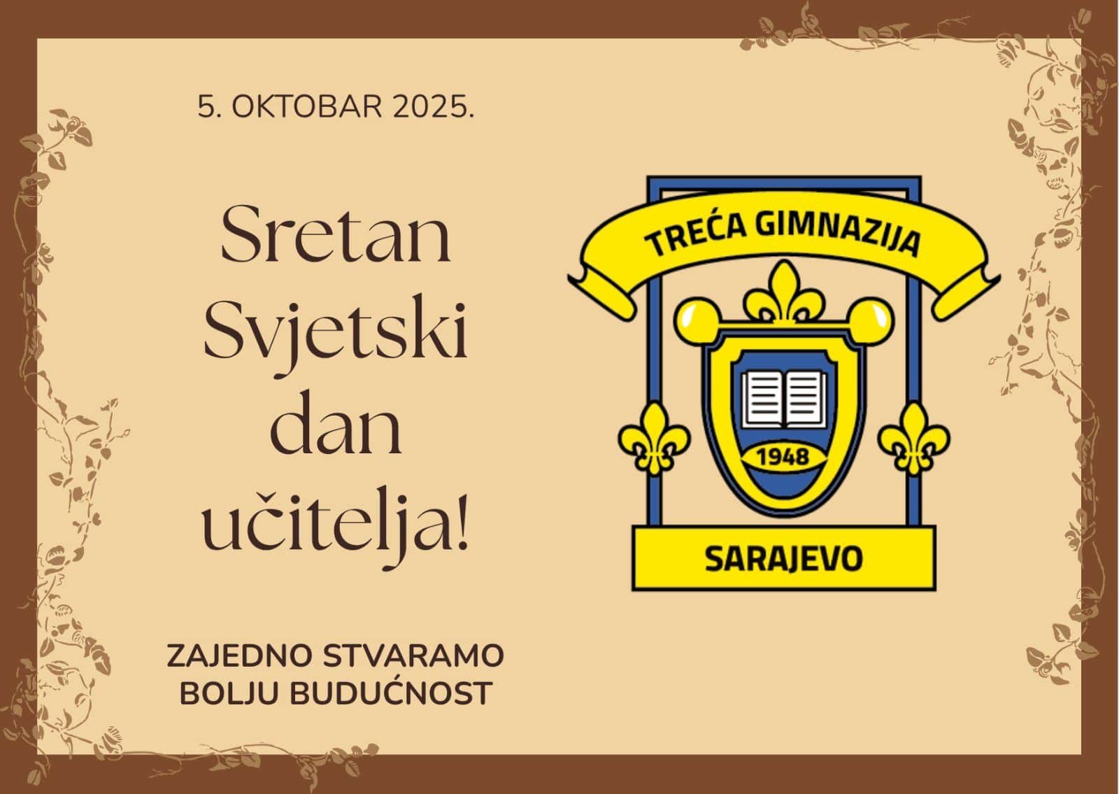 5. OKTOBAR - SVJETSKI DAN NASTAVNIKA | Treća gimnazija Sarajevo