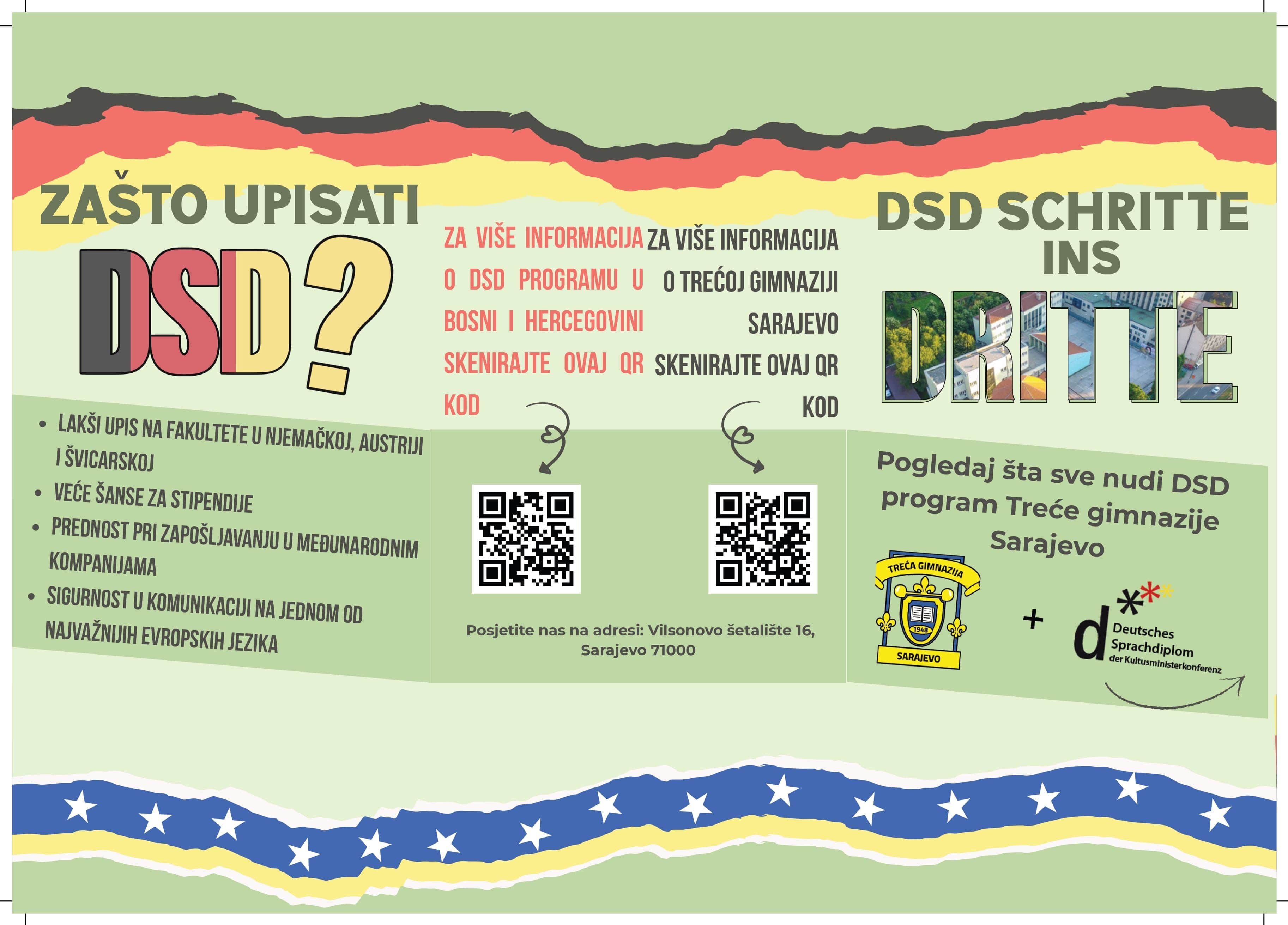 Obavijest za učenike koji žele pohađati DSD program u školskoj 2026/2027. godini